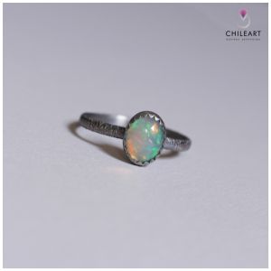 Opal z Etiopii i srebro - pierścionek 2896 - ChileArt